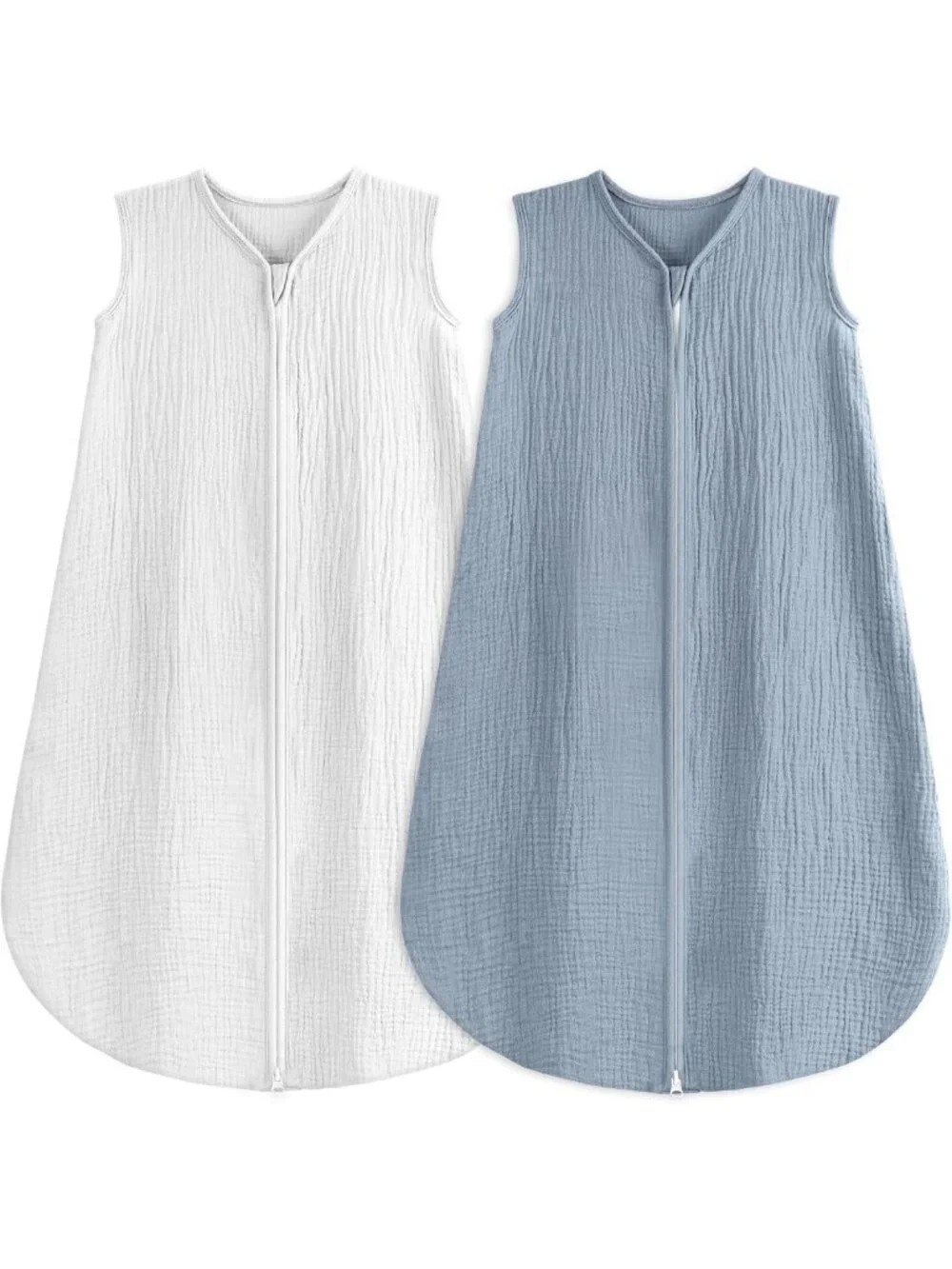2-Pack Organic Cotton Baby Sleep Sacks 18-24 Months, 2-Way Zipper Wearable